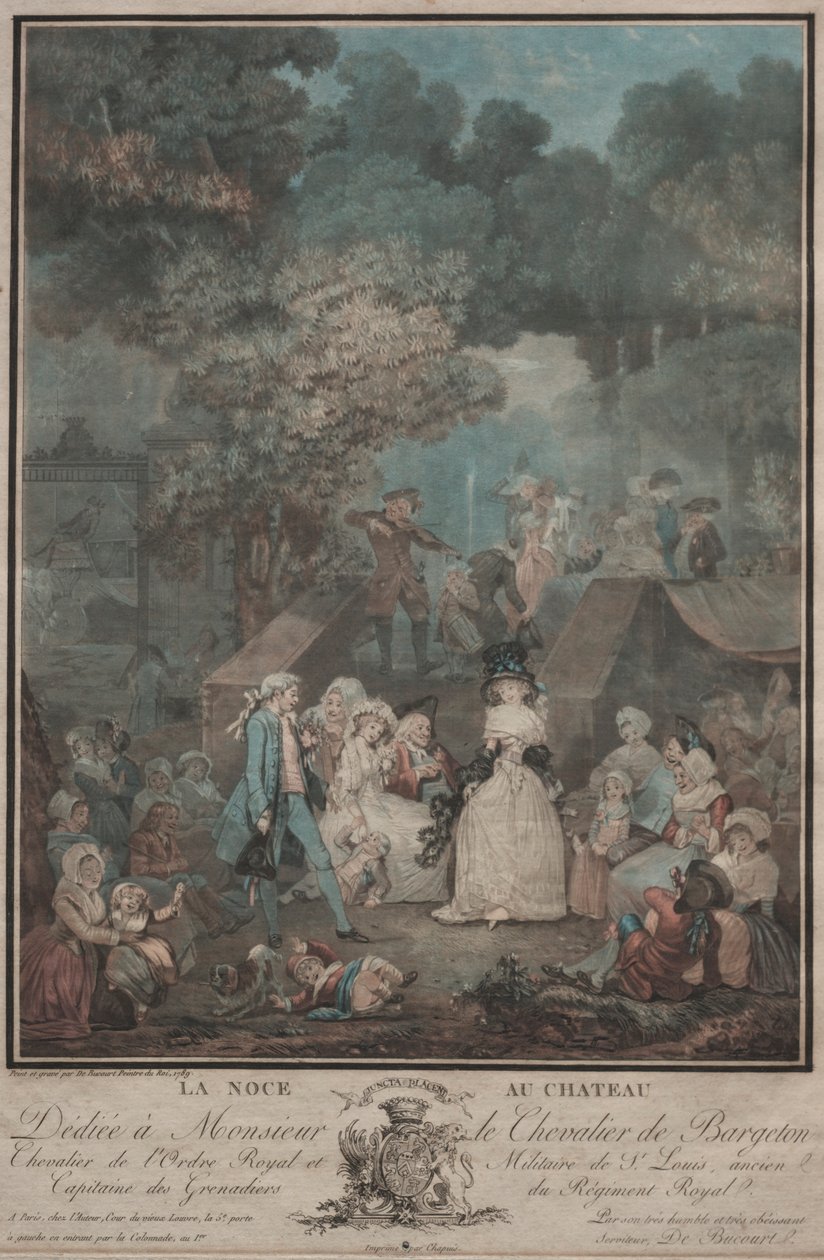 Brylluppet på slottet, 1789. af Philibert Louis Debucourt