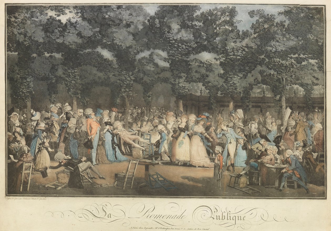 Den offentlige promenade, 1792. af Philibert Louis Debucourt