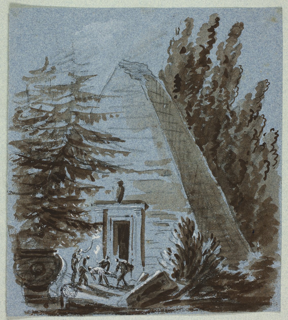 Natlig begravelse nær pyramide af Philibert Louis Debucourt