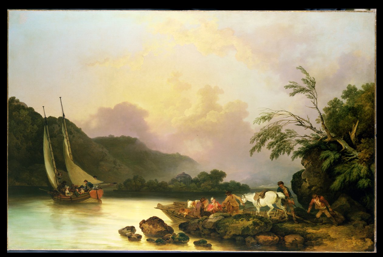 Belle Isle, Windermere, i en ro, 1786 af Philippe Jacques de Loutherbourg