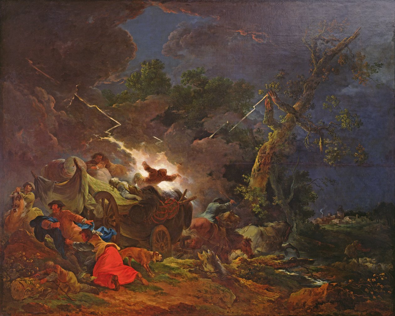 Bønder overraskede af en storm, c.1770 af Philippe Jacques de Loutherbourg