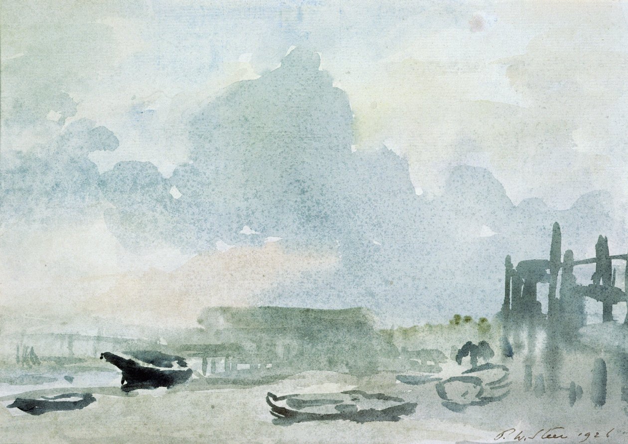Stranden, Shoreham, 1928 af Philip Wilson Steer