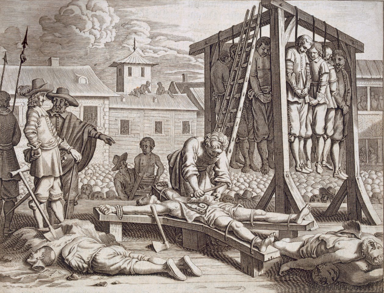 Hængninger og tortur, pub. 1672. af Philip Baldaeus