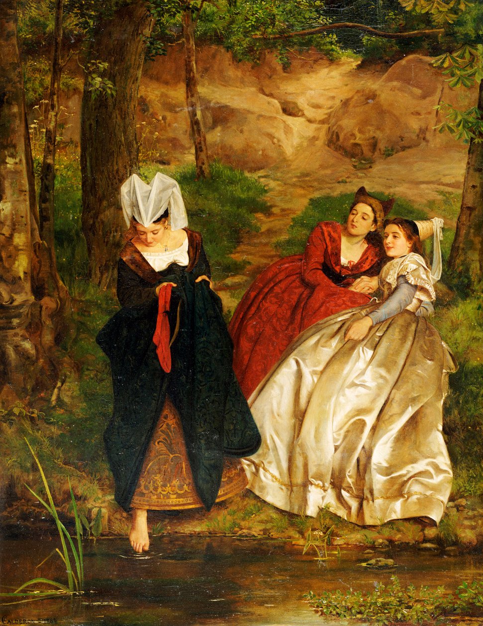 Ved Strømmen, 1864 af Philip Hermogenes Calderon