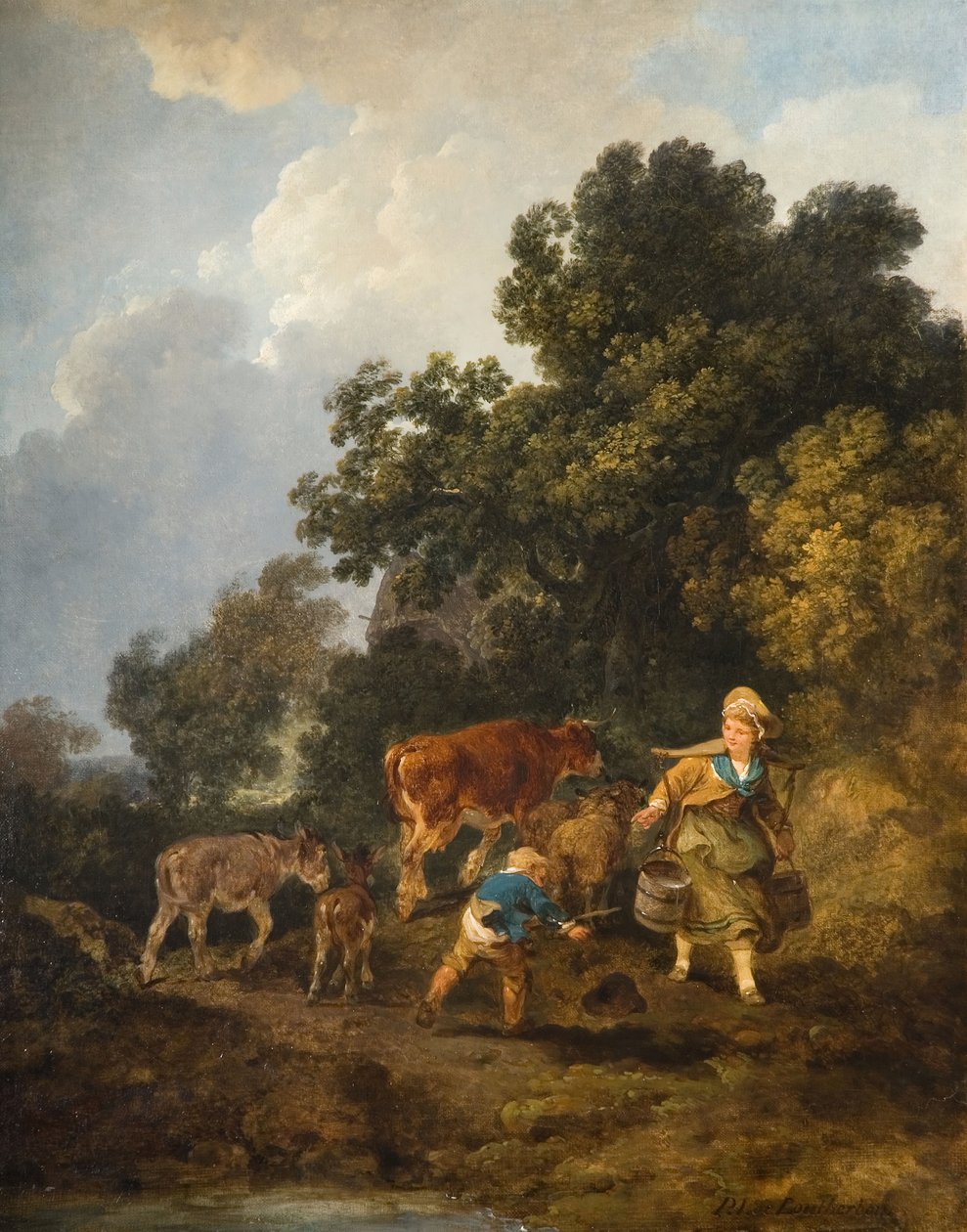 Mælkepigen, 1800. af Philip James de Loutherbourg