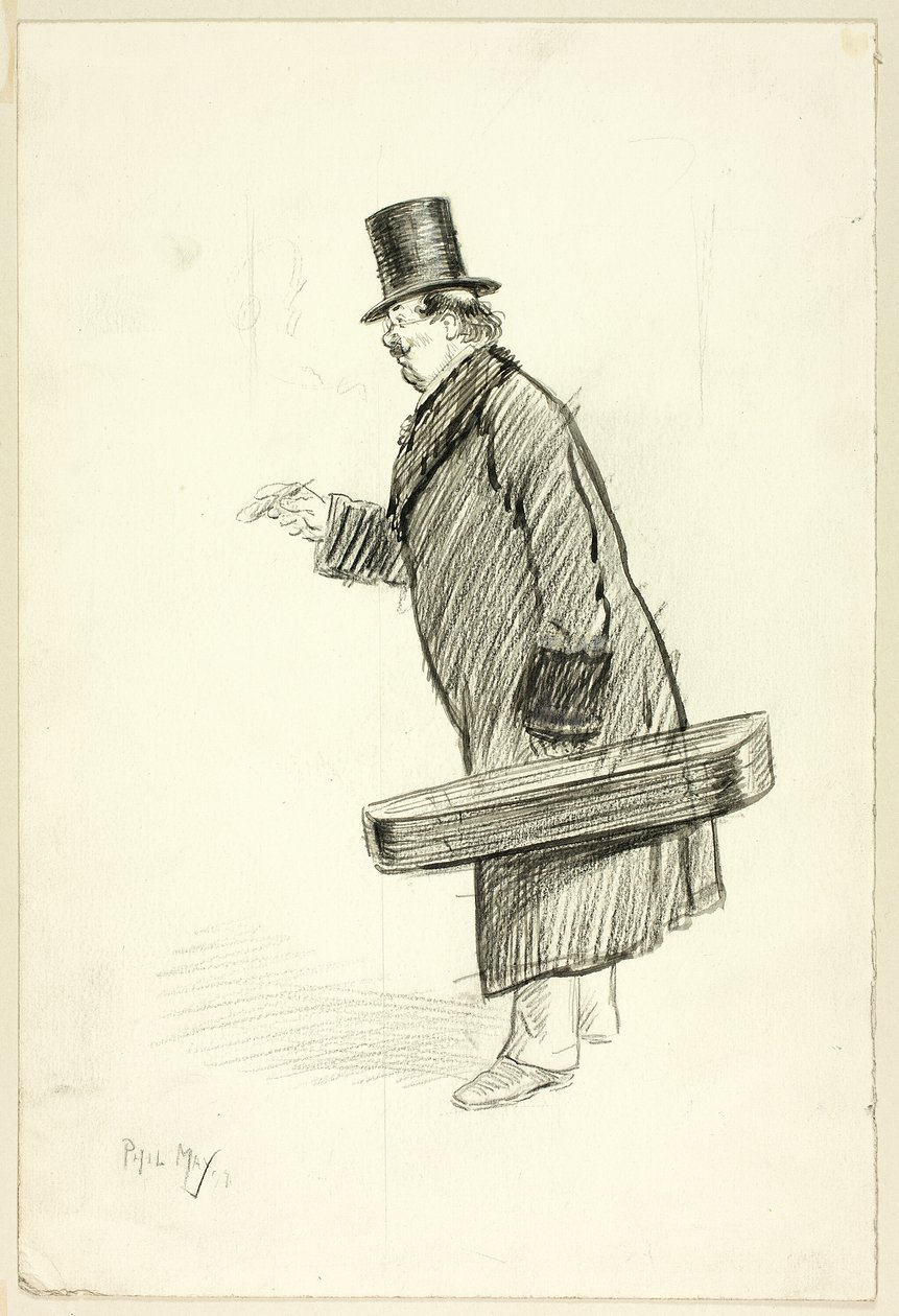 Mand med violinkasse af Philip William May