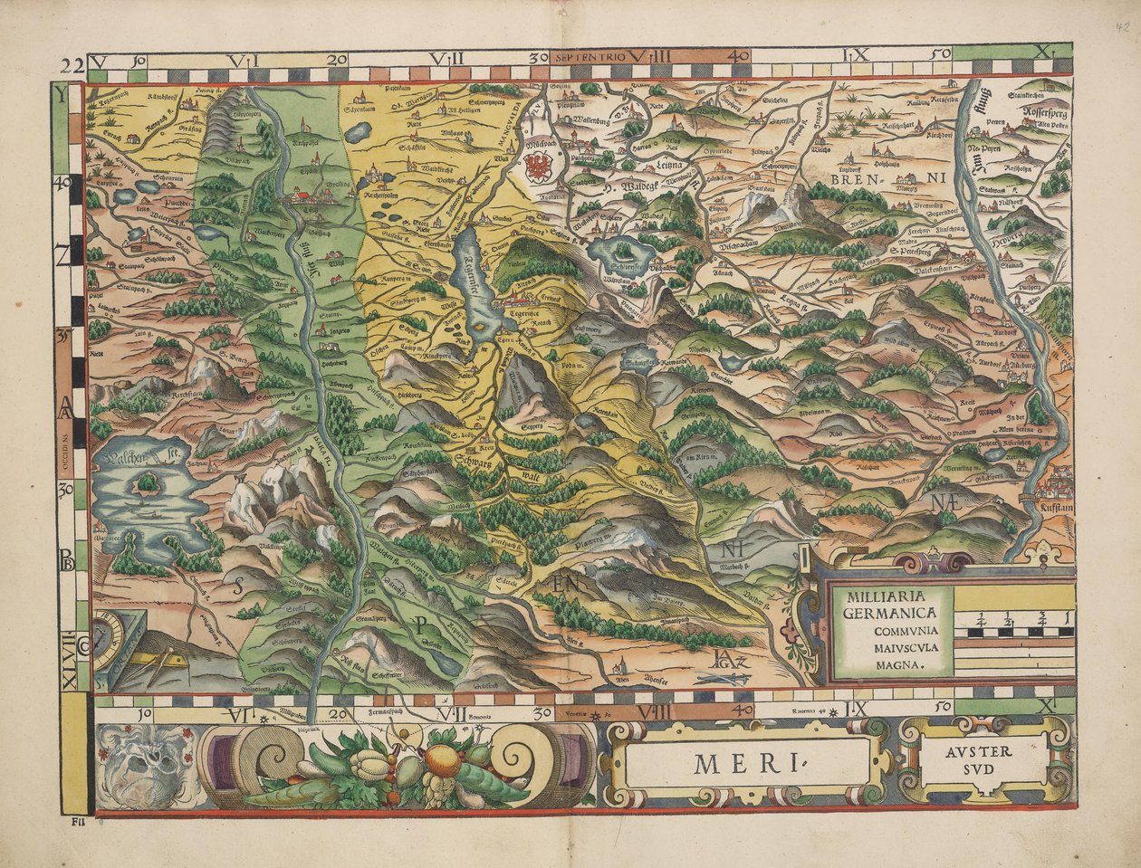 Bayerske landborde fra 1568 (plade 22) af Philipp Apian