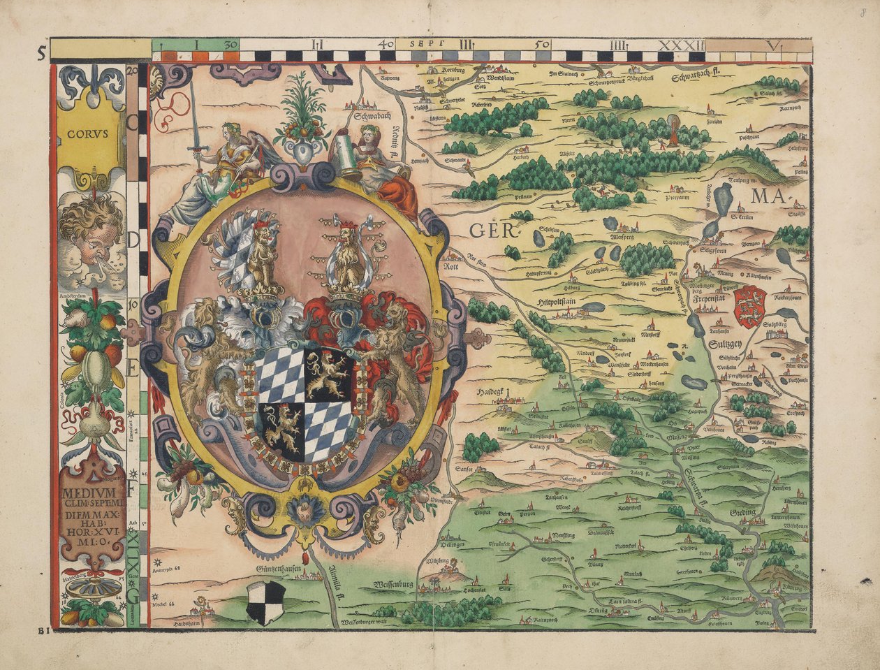 Philipp Apian - bayerske countryborde fra 1568 (panel 5) ca. 1 af Philipp Apian