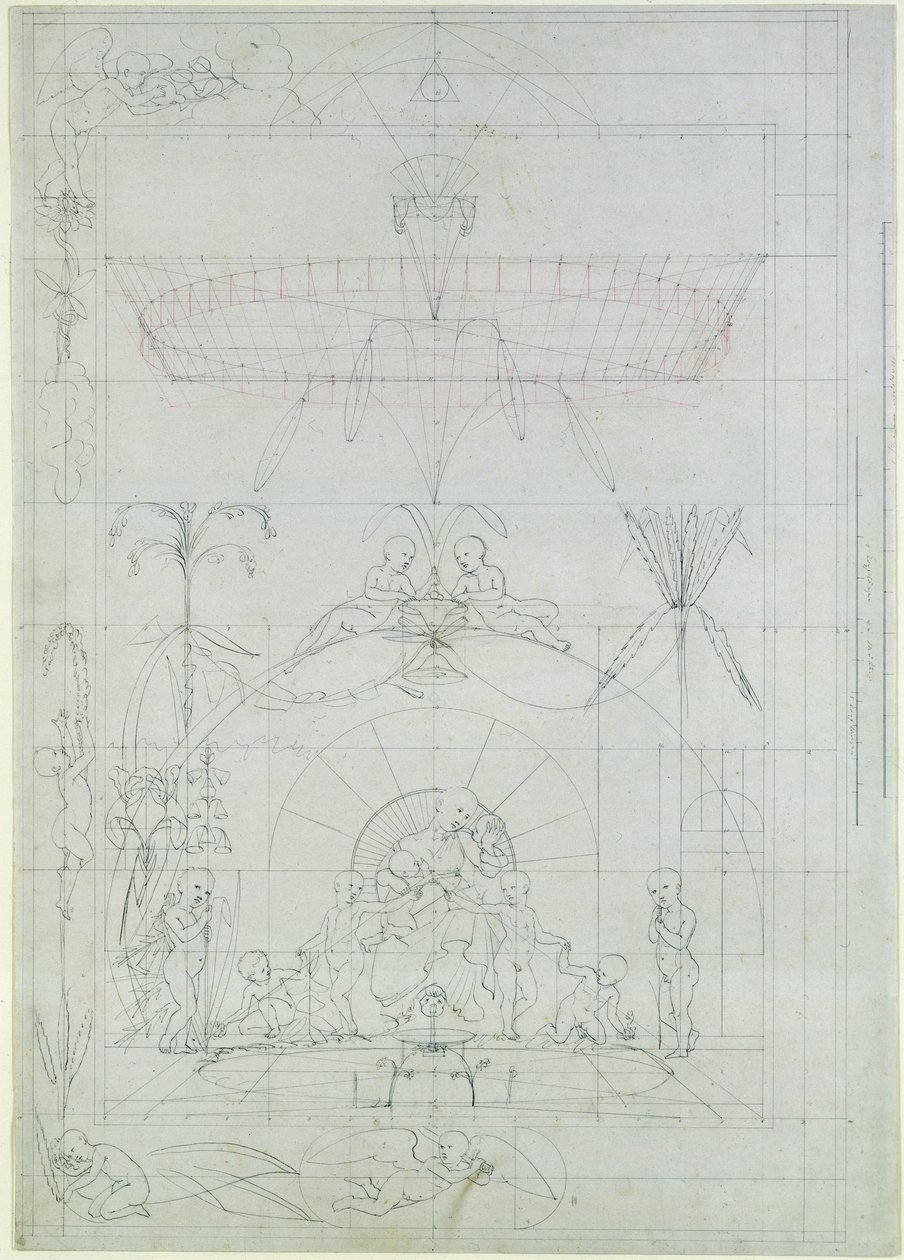 Dag, 1803 (blyant og vask på papir) af Philipp Otto Runge