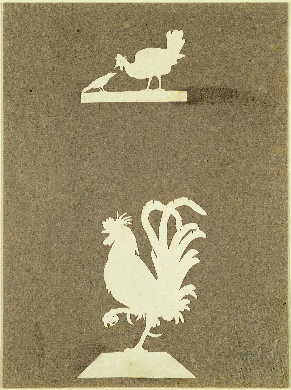Gårdsfugle (collage på papir) af Philipp Otto Runge