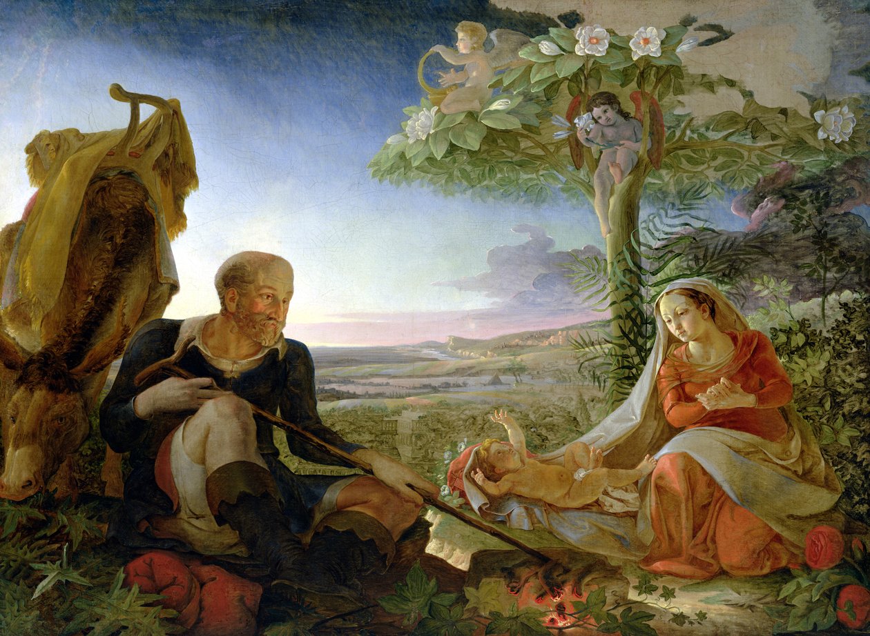 Hvil på flugten til Egypten, 1805-6 af Philipp Otto Runge