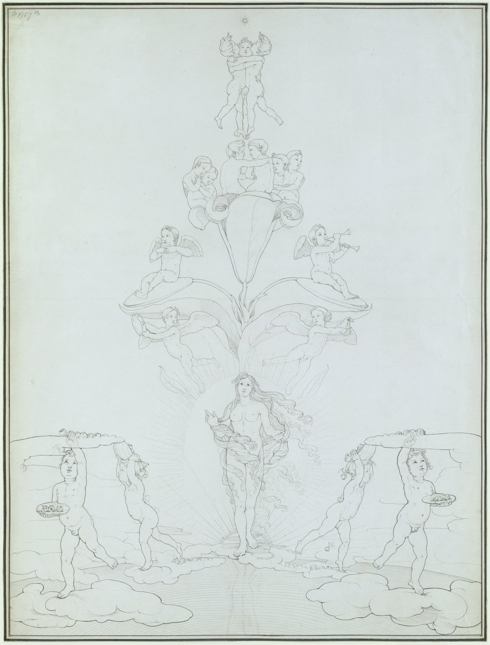 The Morning, 1803 (blæk på papir) af Philipp Otto Runge