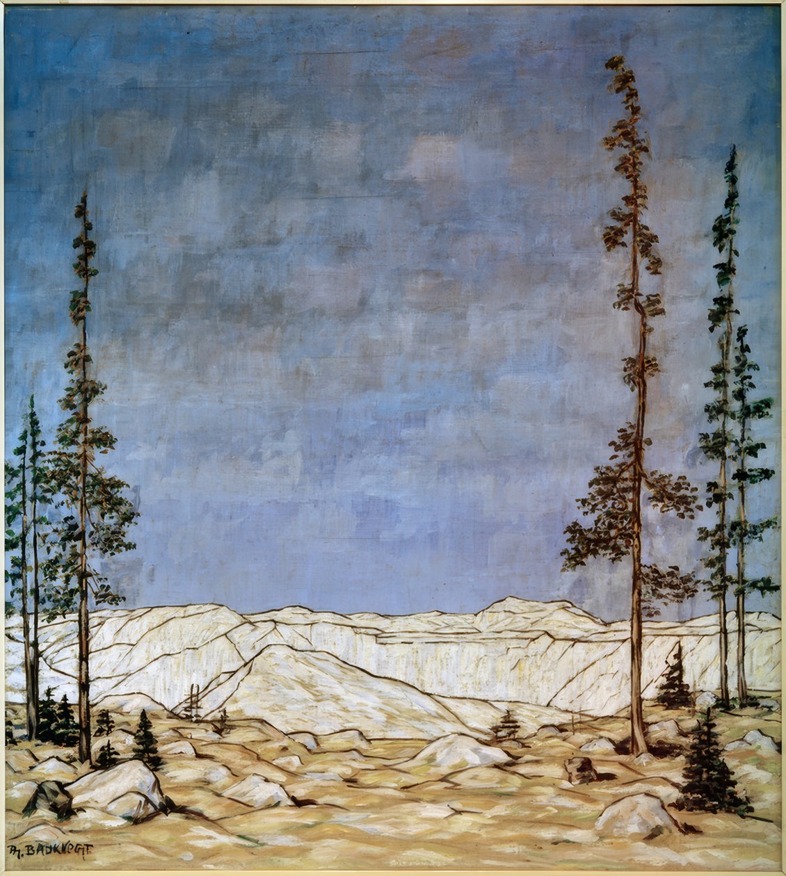Bjerglandskab, (vinterlandskab) af Philipp Bauknecht