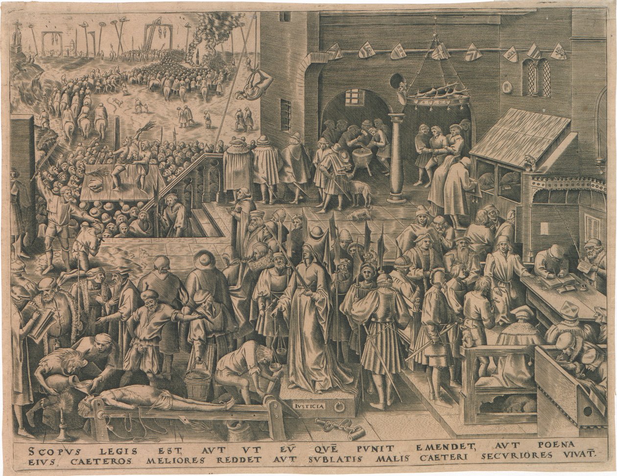 Justitia Justice fra De syv dyder, 1559. af Philipp Galle