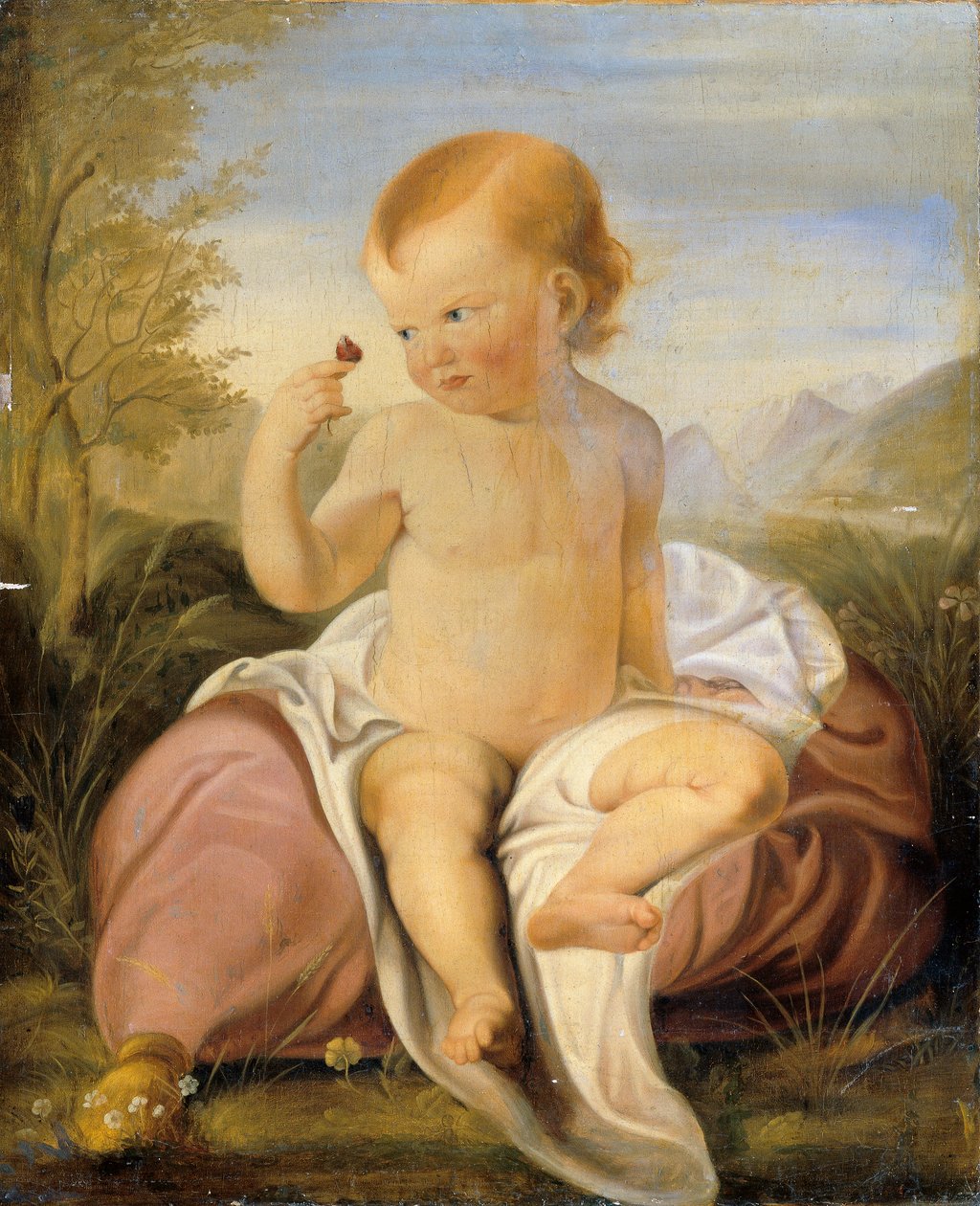 Barn med sød ærteblomst af Philipp Otto Runge
