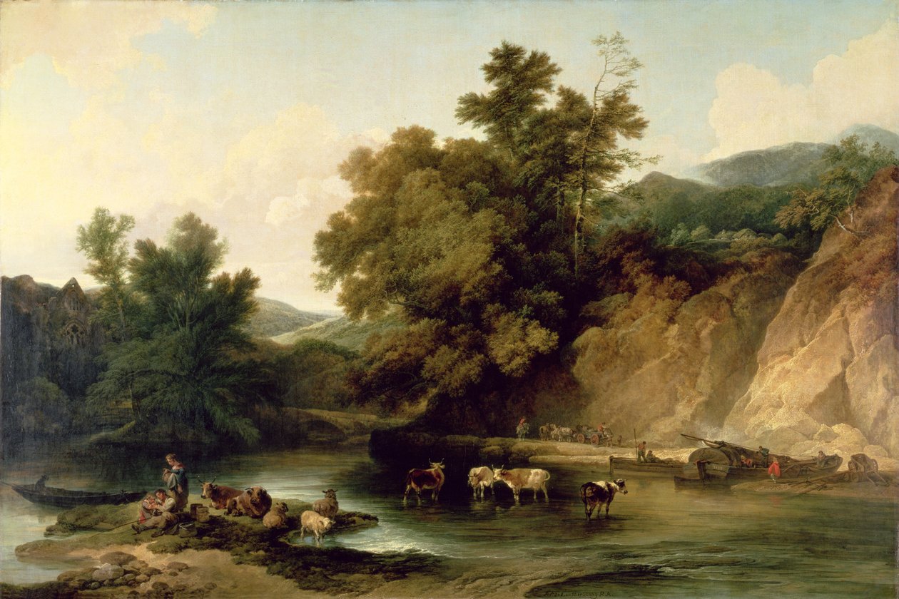 Floden Wye ved Tintern Abbey, 1805 af Philippe Jacques de Loutherbourg