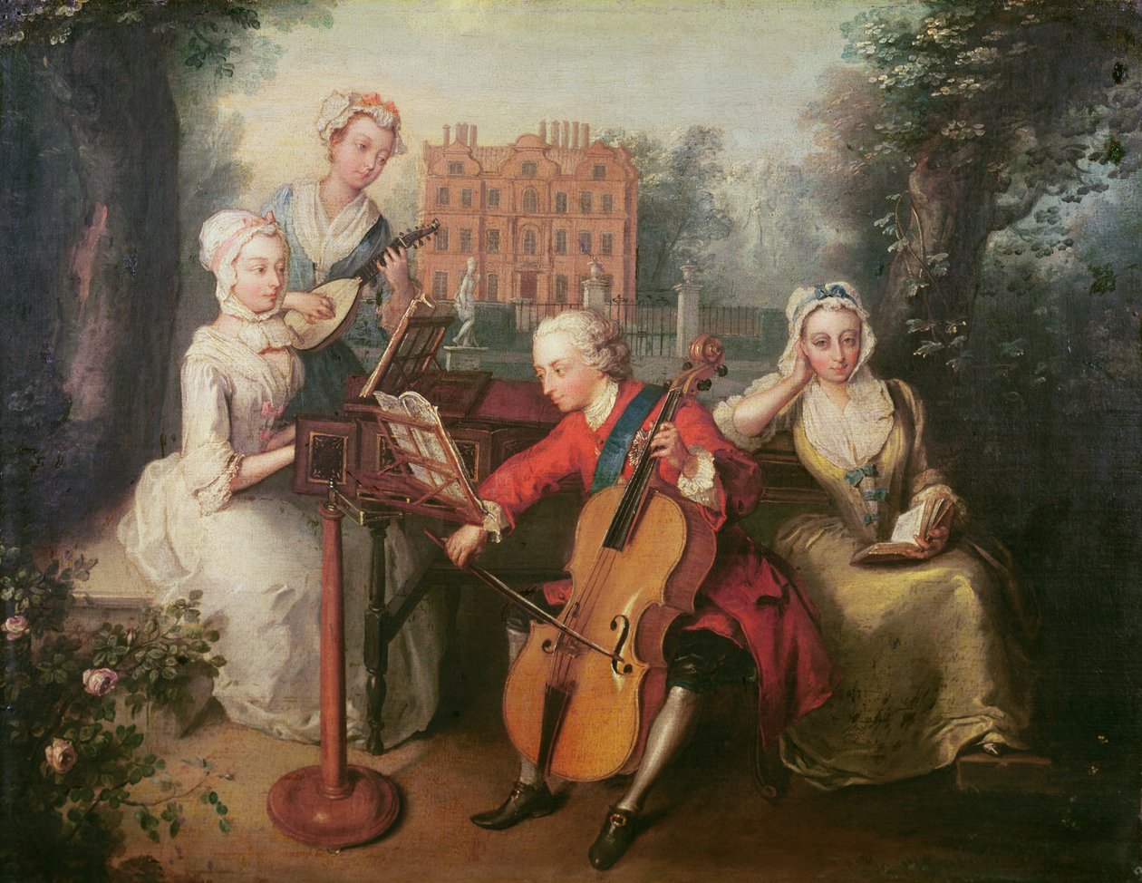 Frederick, Prince of Wales og hans søstre, 1733 af Philippe Mercier