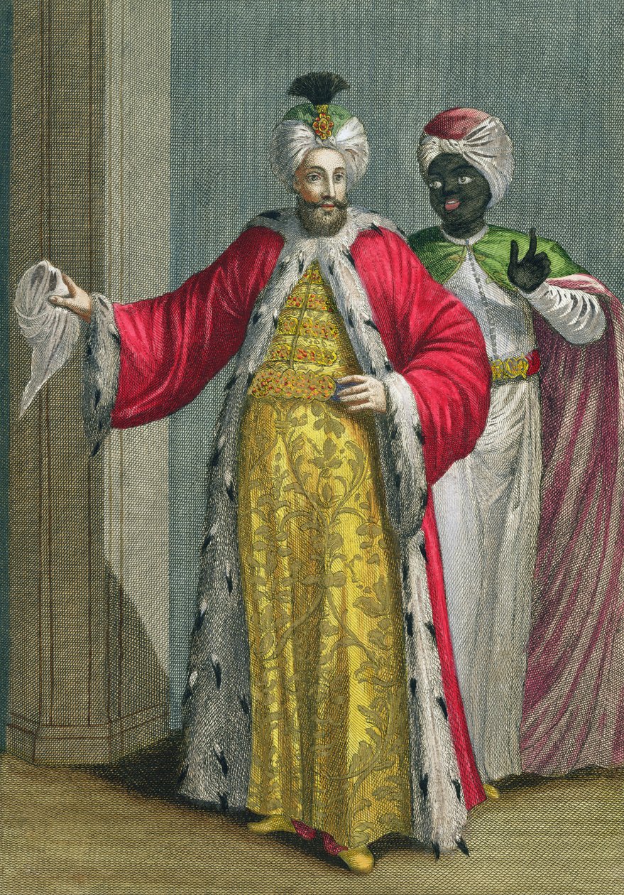 The Grand Lord, i hans seraglio med Kislar Agassi, 1700-tallet af Philippe Simonneau