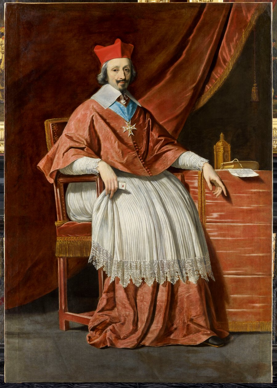Portræt af Armand Jean du Plessis de Richelieu af Philippe de Champaigne
