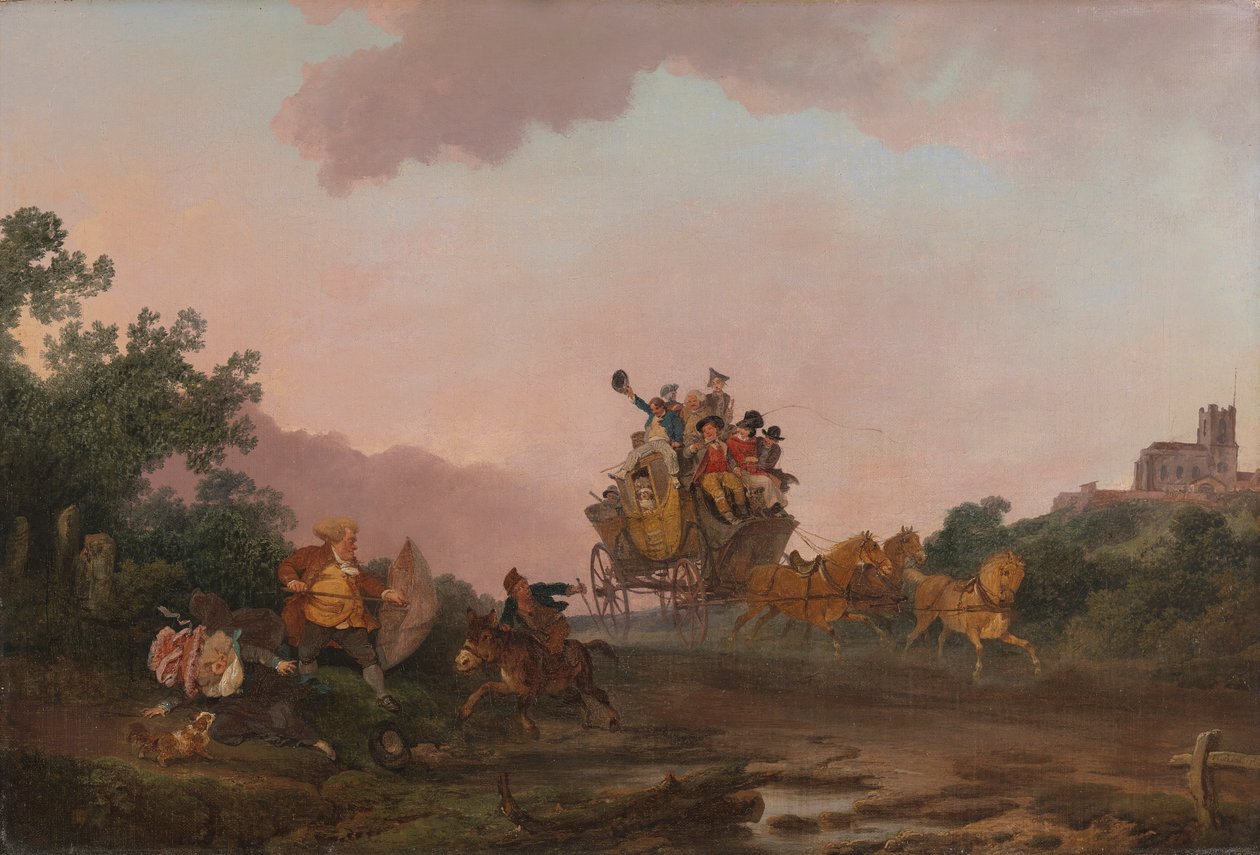 Revelers på en Coach af Philippe Jacques de Loutherbourg