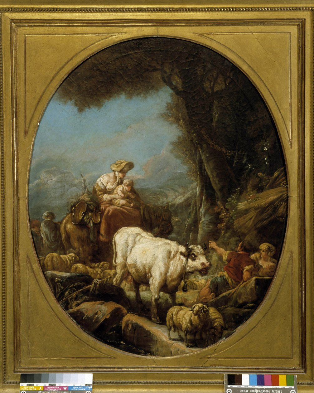 Fårefold (olie på lærred) af Philippe Jacques de Loutherbourg