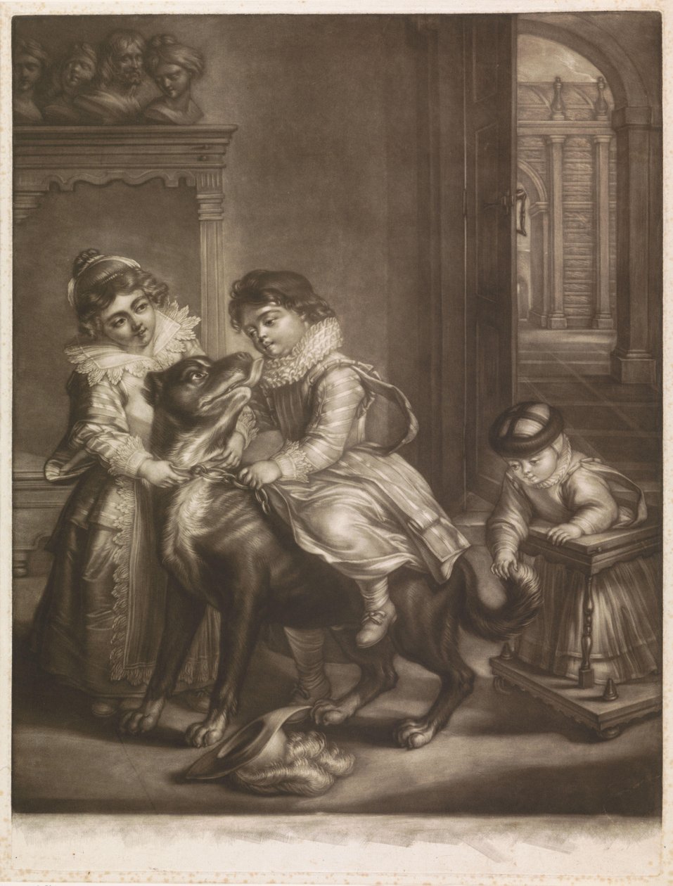 Tre børn af Rubens af Philippe Joseph Tassaert