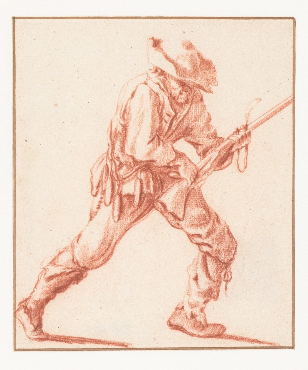 Mand læsser en riffel af Philips Wouwerman (copy after)