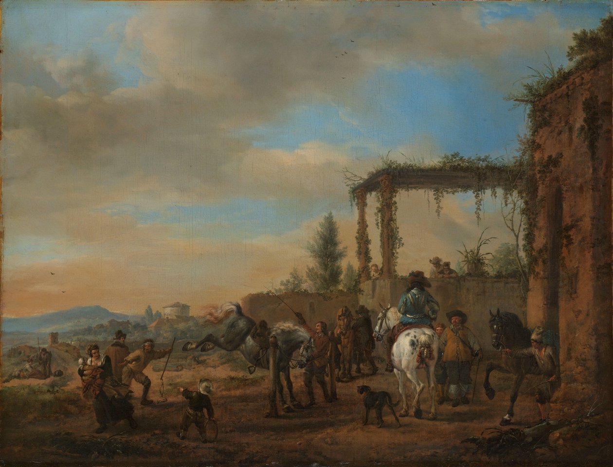 Rideskolen En rideskole af Philips Wouwerman