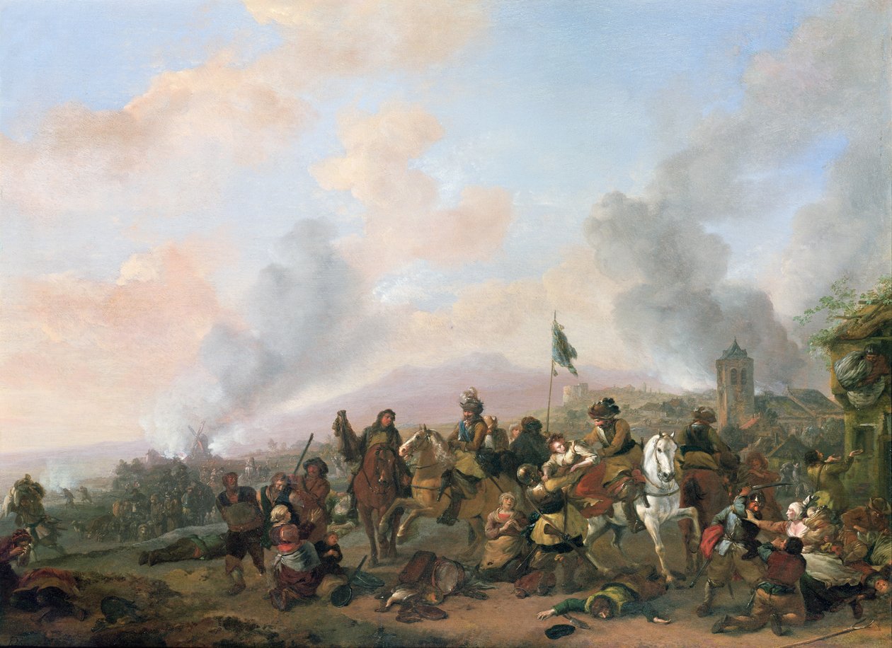 Plyndringen af en landsby af Philips Wouwerman