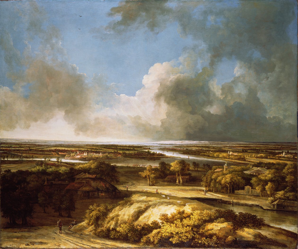 Et panoramisk landskab, 1665 af Phillips de Koninck