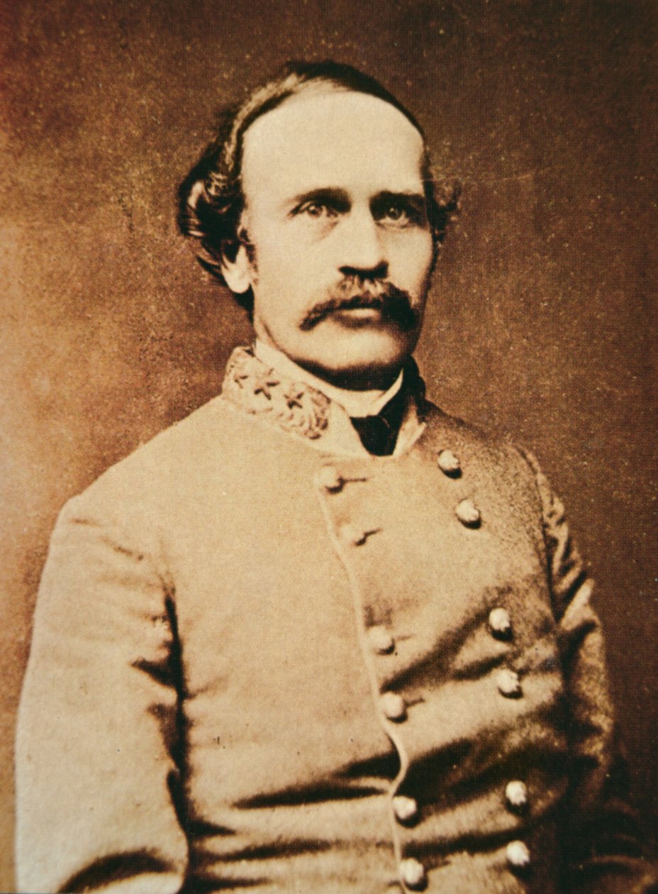 Portræt af Bushrod Johnson (s/h foto) af Photographer American
