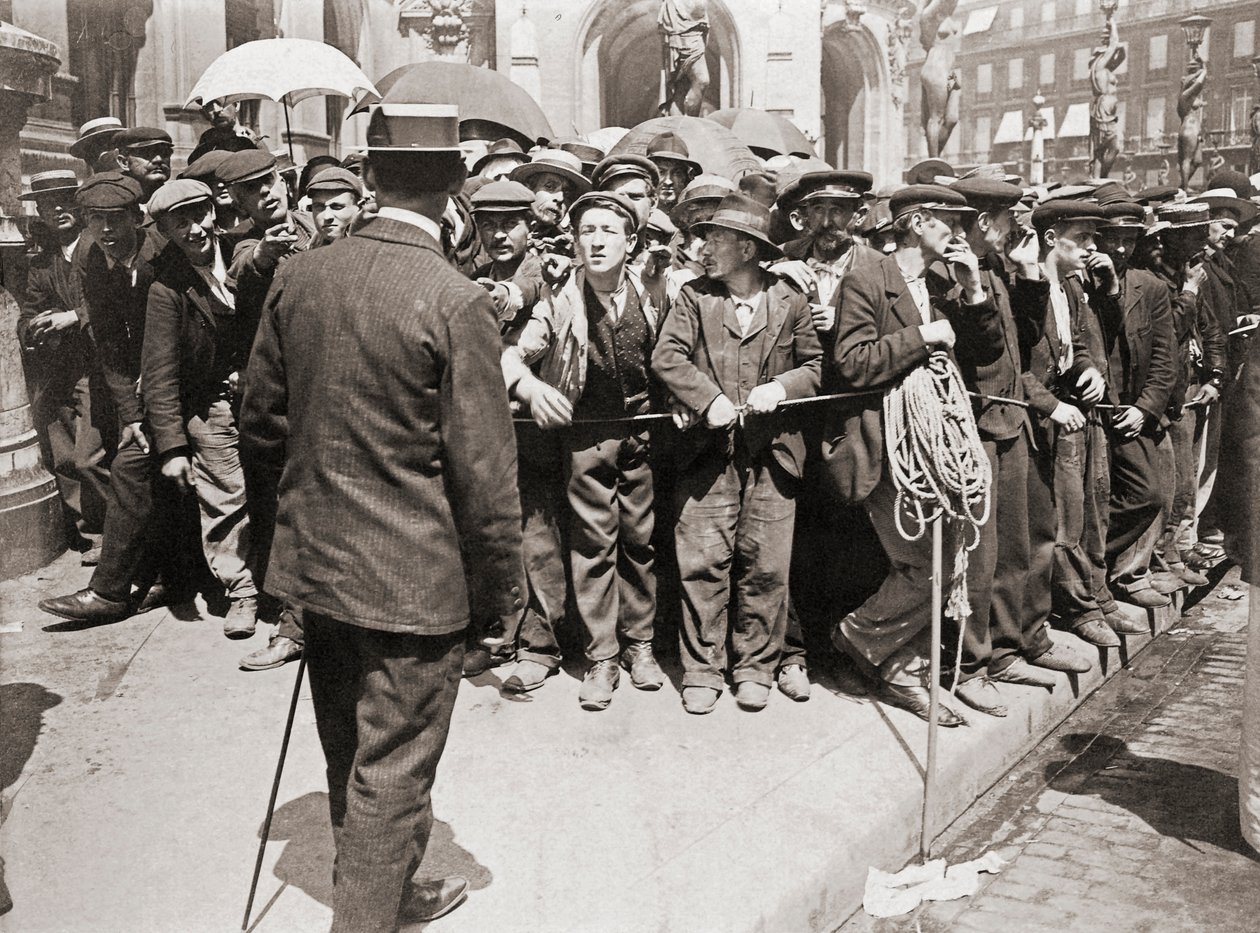 Arbejderdemonstration, Paris, ca. 1900 (s/h-foto) af Photographer French