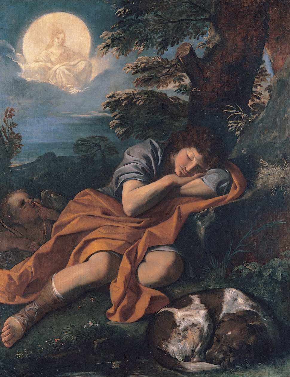 Diane og Endymion af Pier Francesco Mola
