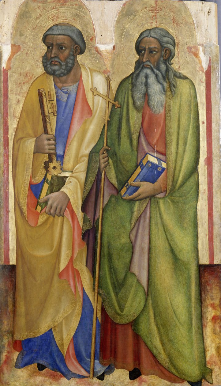 Apostlene Peter og Andreas, ca. 1418-20 (tempera på poppeltræ) af Piero di Alvaro