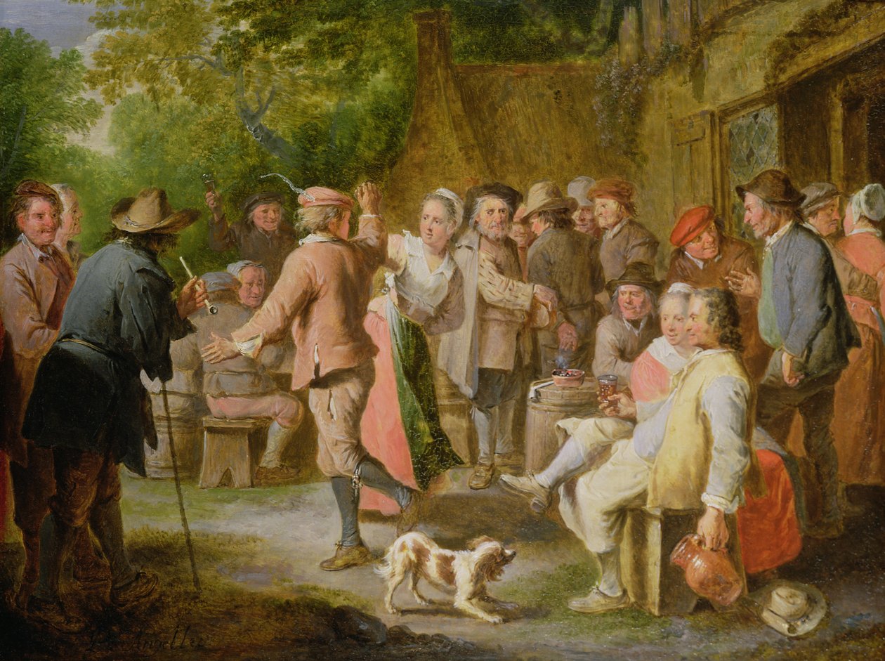 En landsfest med figurer, der danser af Pierre Angelis or Angillis