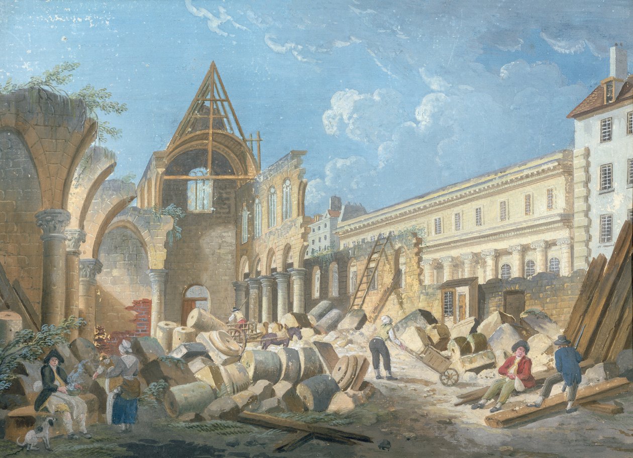 Nedrivning af Couvent des Cordeliers, c.1802 af Pierre Antoine Demachy