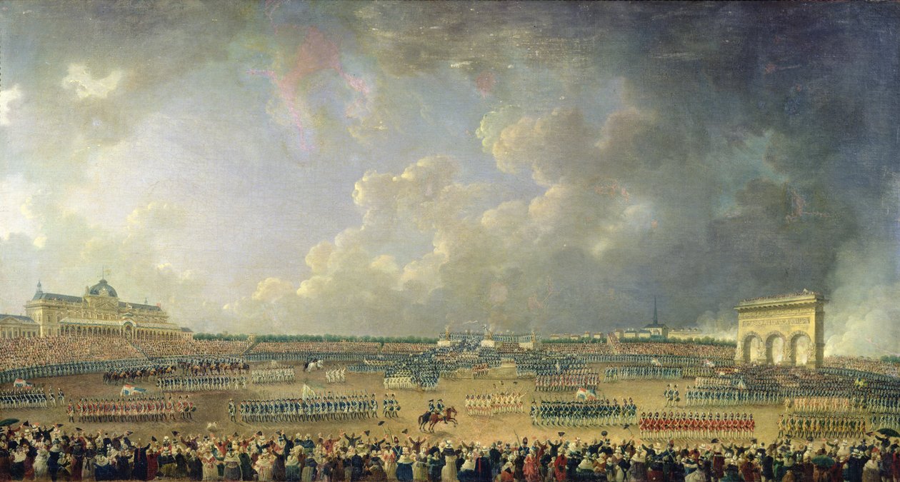 Federationens festival på Champ de Mars, 14. juli 1790 af Pierre Antoine Demachy