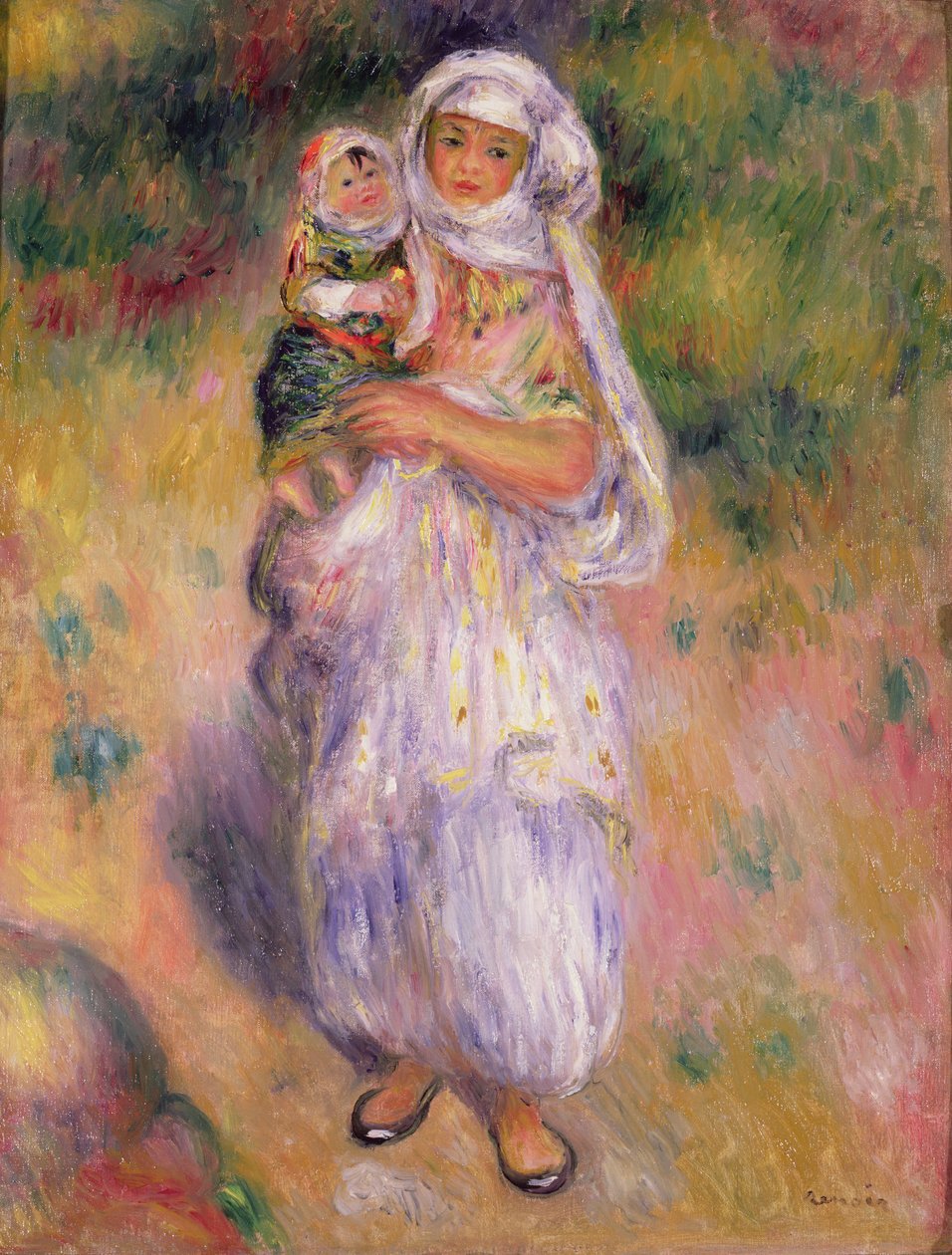 Algerisk kvinde og barn, 1882 af Pierre Auguste Renoir