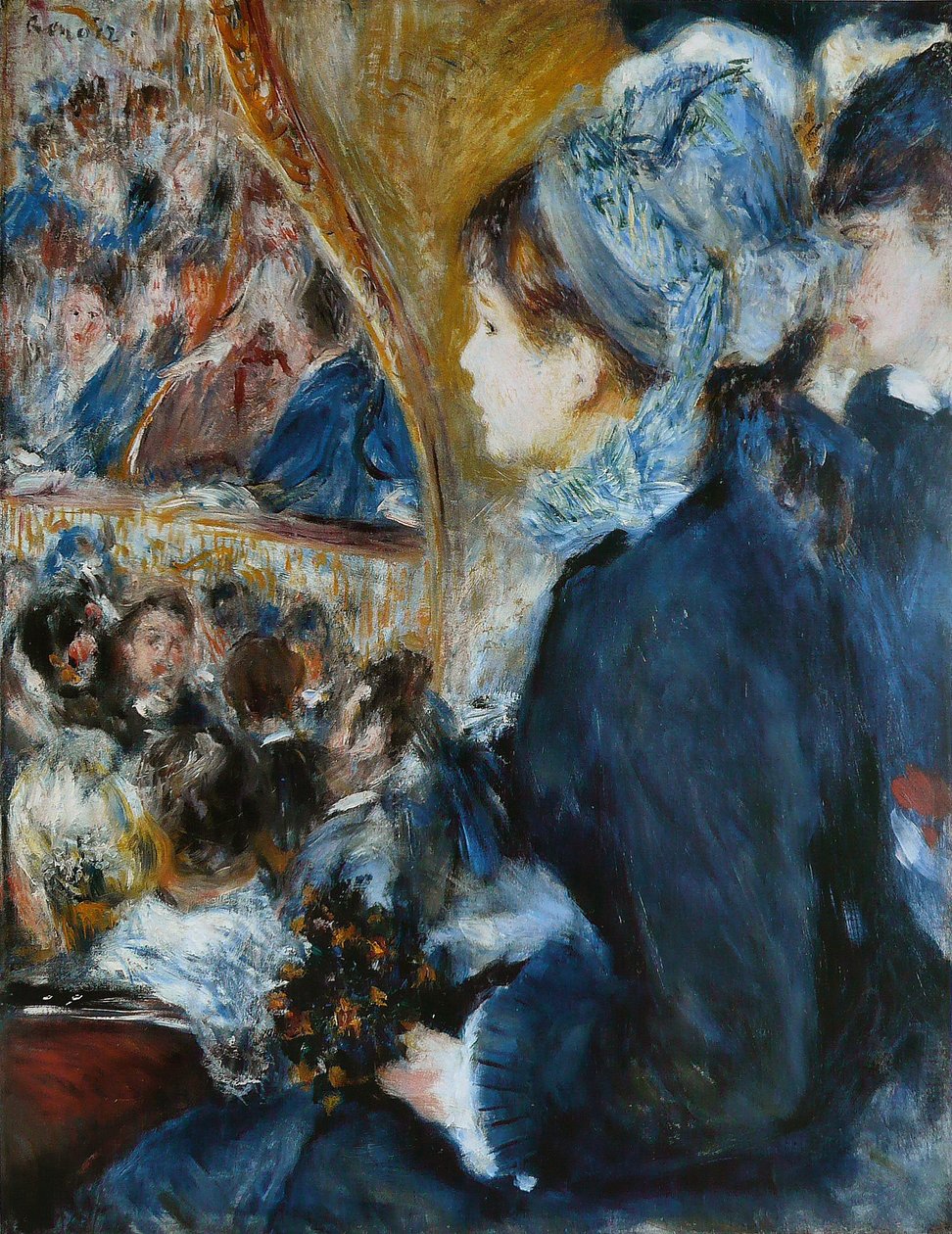 På Teatret (La Premiere Sortie), 1876-7 af Pierre Auguste Renoir