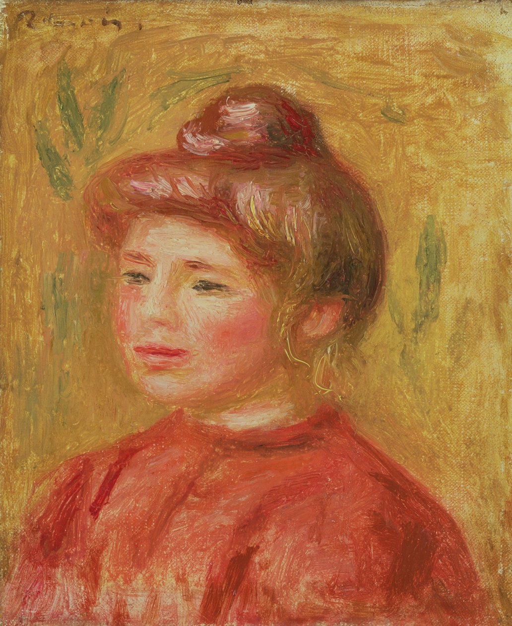 Buste af kvinde i rødt 1905–08 af Pierre Auguste Renoir