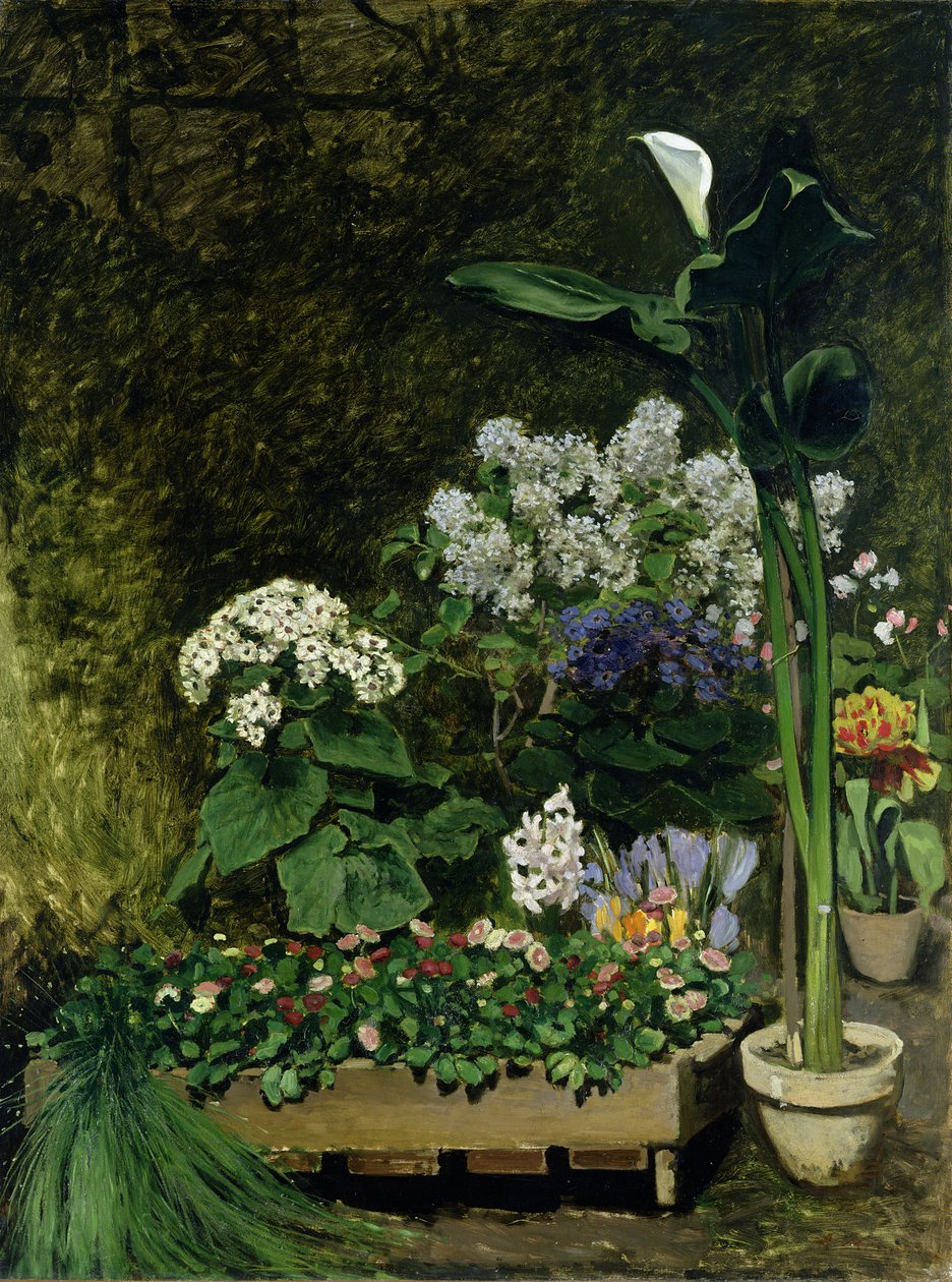 Blomster i et drivhus, 1864 af Pierre Auguste Renoir