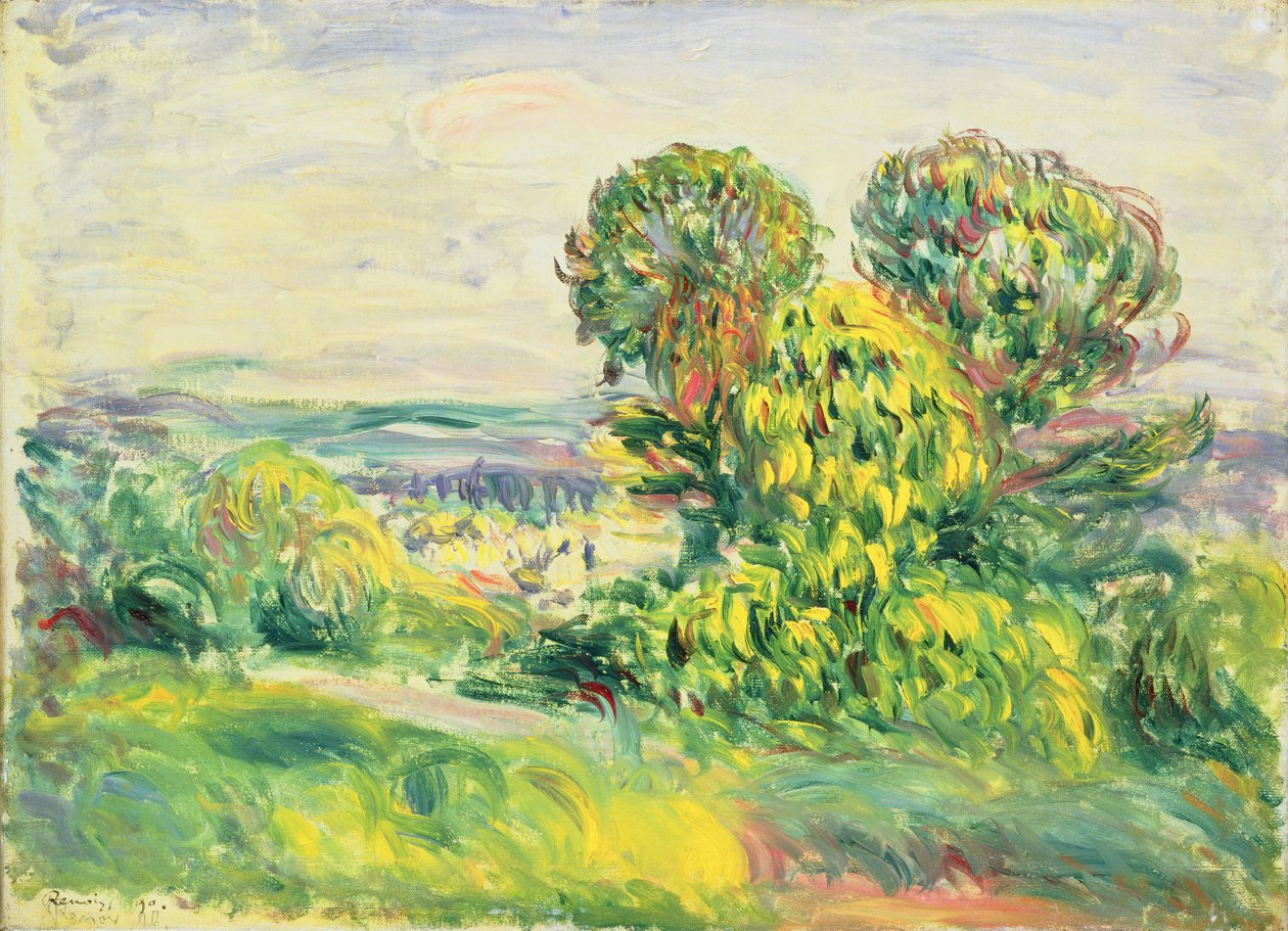 Grønne træer, 1890 af Pierre Auguste Renoir