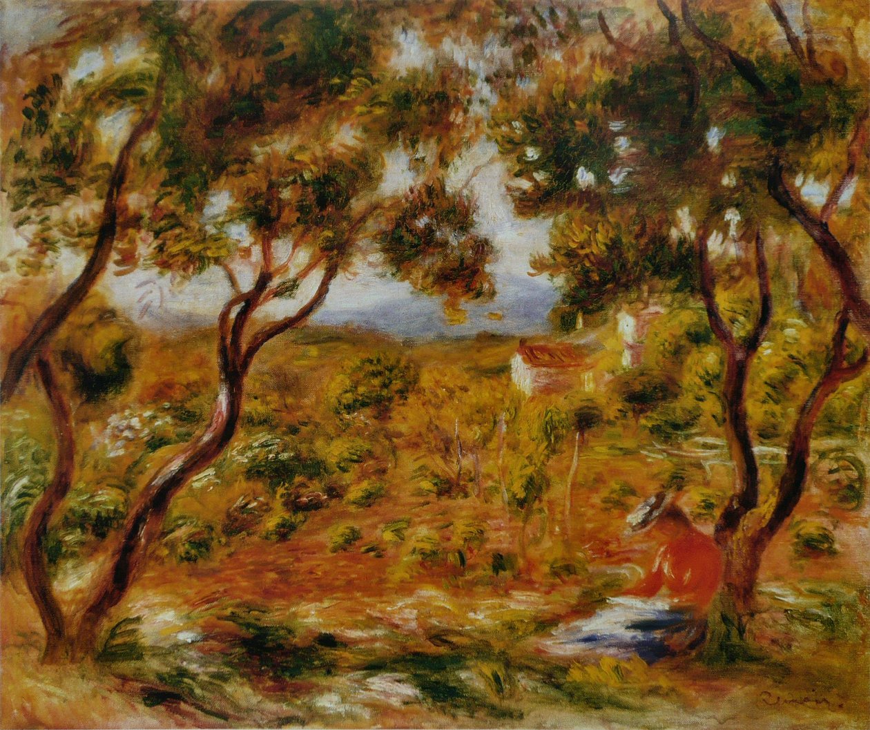 Vinstokkene i Cagnes af Pierre Auguste Renoir