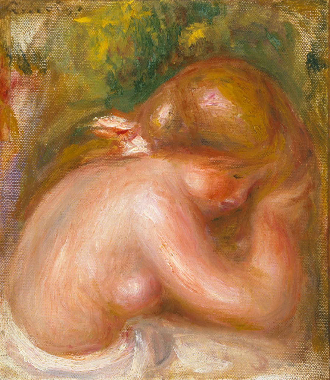 Nøgen torso af ung pige ca. 1910-12 af Pierre Auguste Renoir