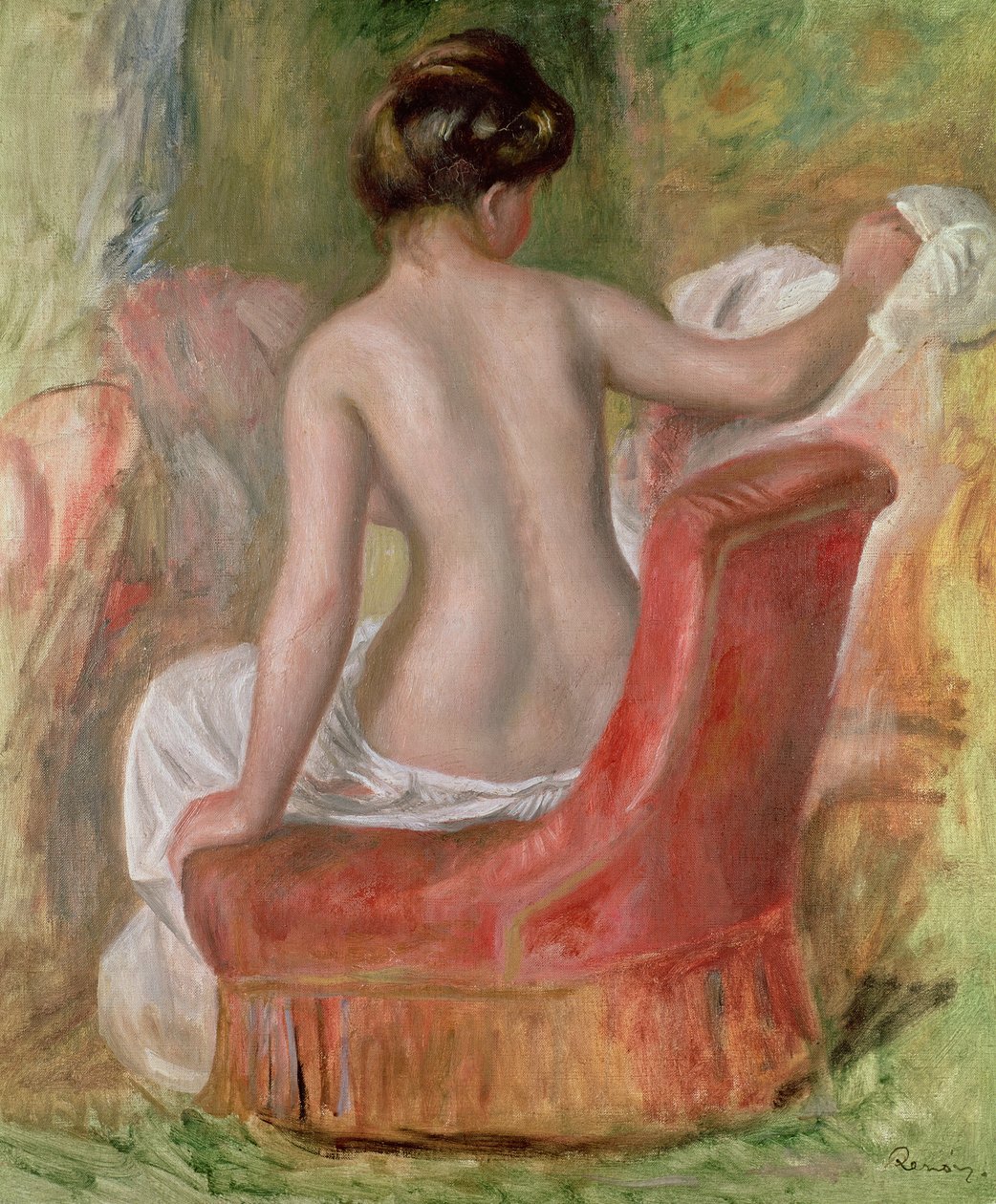 Nøgen i en lænestol, 1900 af Pierre Auguste Renoir