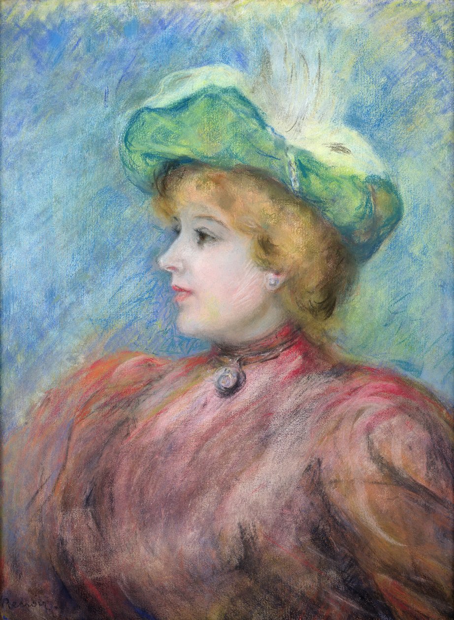 Portræt af Mademoiselle Dieterle (pastel på papir) af Pierre Auguste Renoir