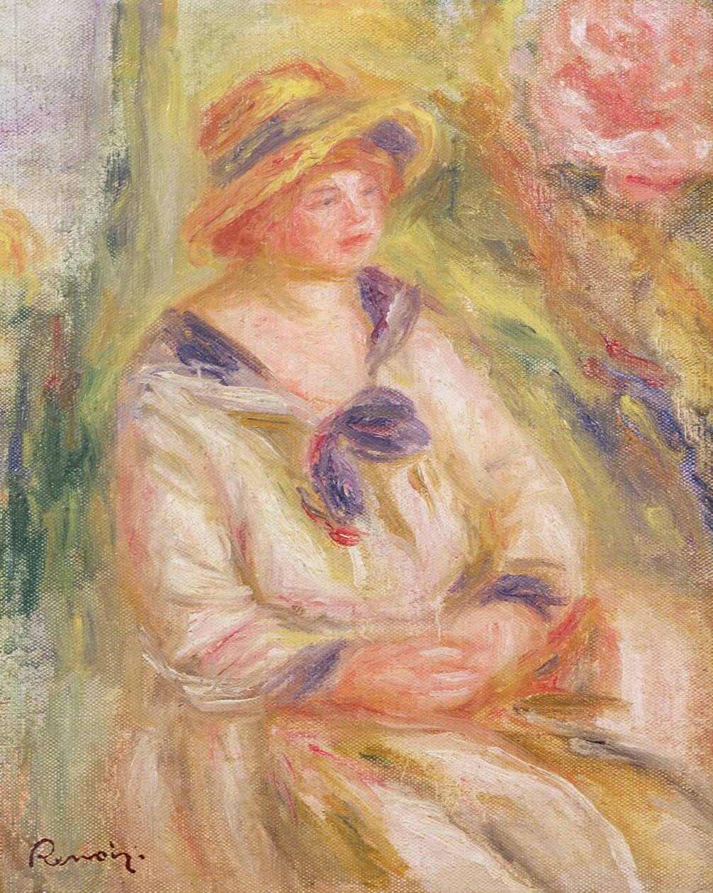 Portræt af en kvinde, ca. 1910 af Pierre Auguste Renoir