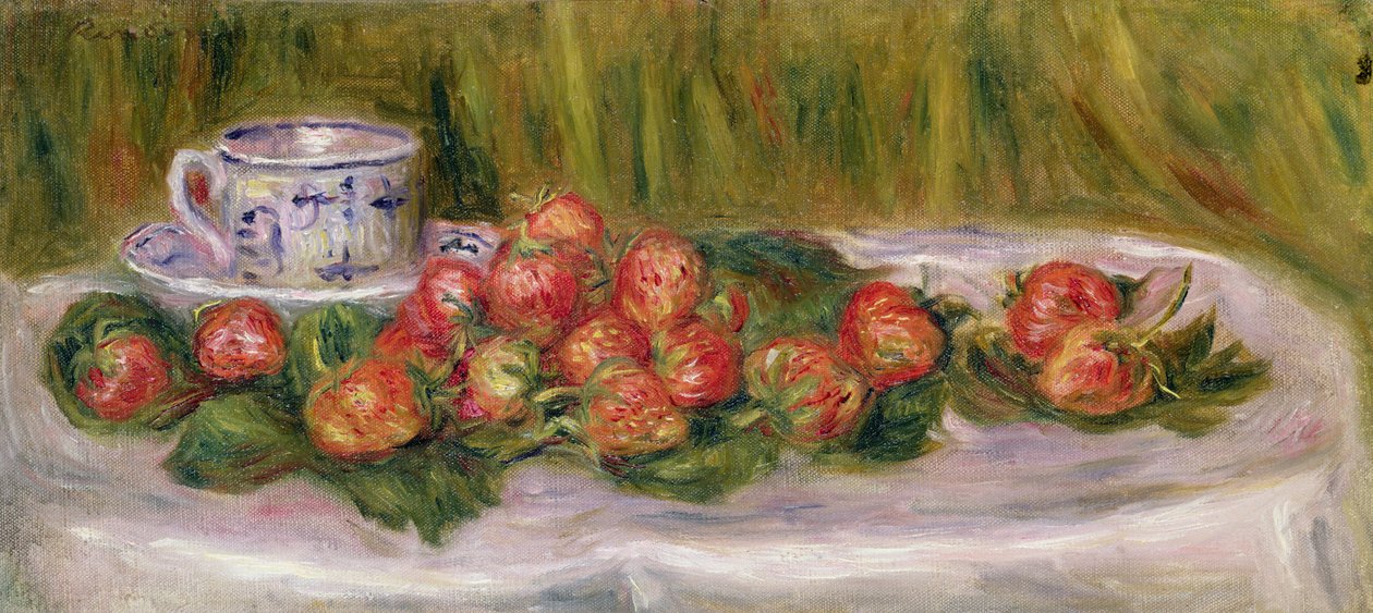 Stilleben af jordbær og en tekop, ca. 1905 af Pierre Auguste Renoir