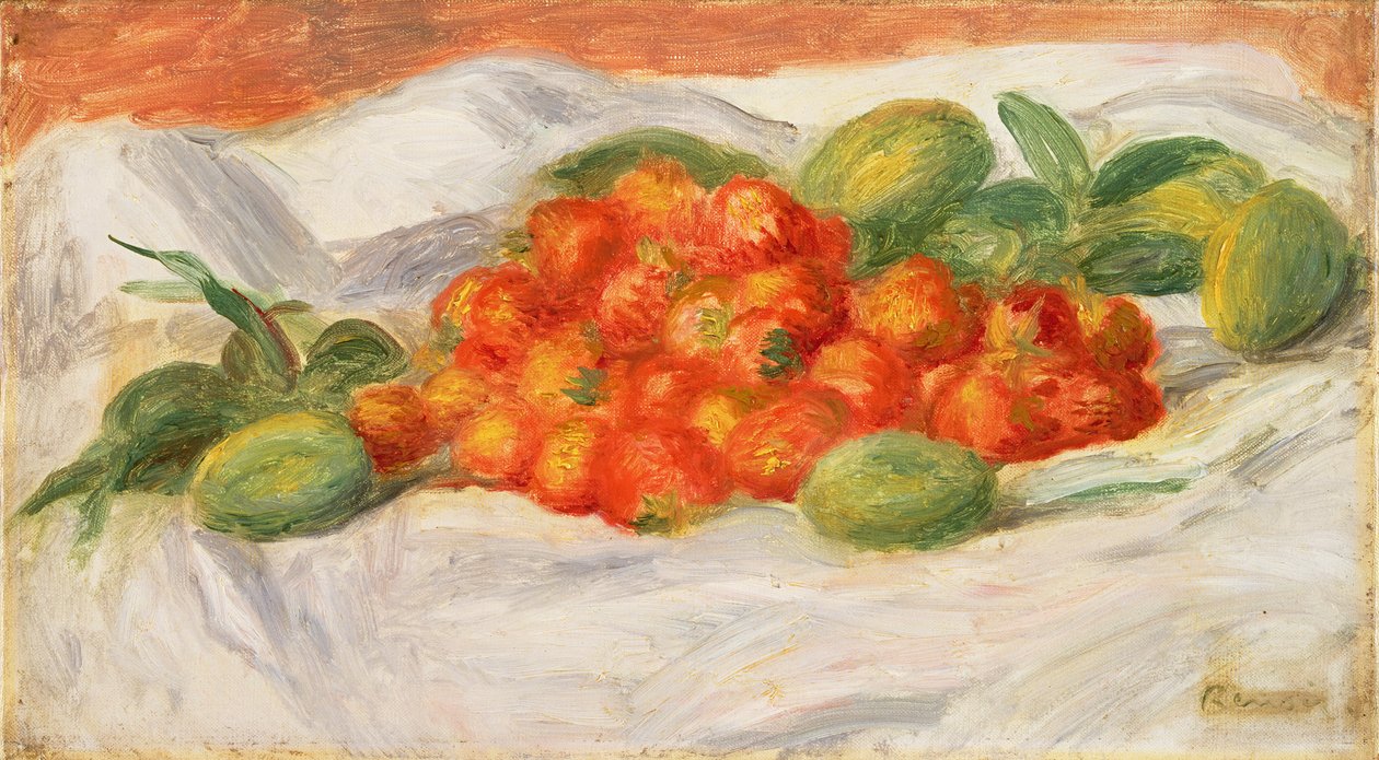 Jordbær og mandler, ca. 1900 af Pierre Auguste Renoir