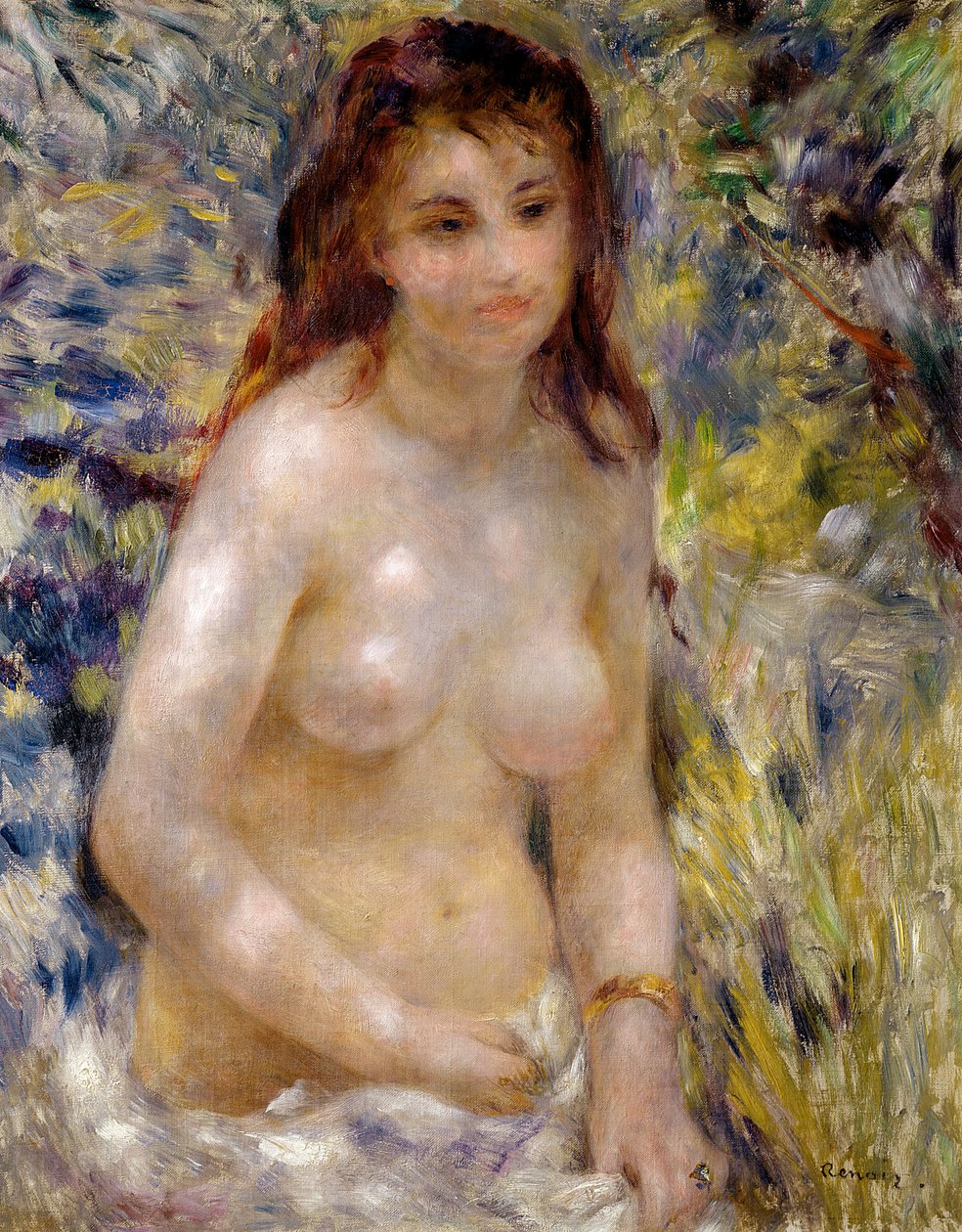 Undersøgelse. Torso, effekt af sollys, ca. 1875-76 af Pierre Auguste Renoir